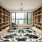 Whimsical Forest Mouse Cream Woodland Rug