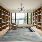 Gray Swirl Abstract Fluid Rug