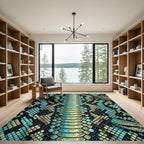 Teal and Sage Serpent Scale Texture Rug