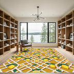Sunny Yellow Citrus Lattice Trellis Rug
