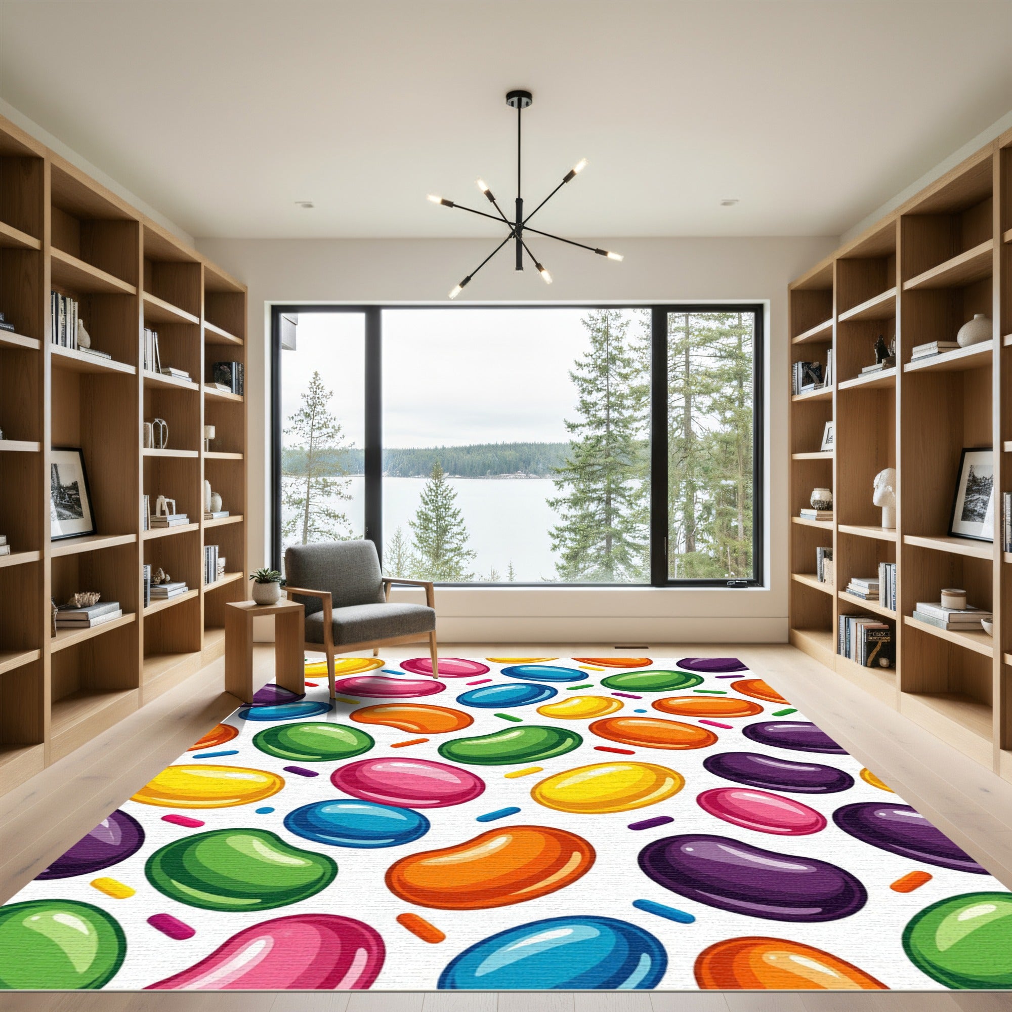Playful Multicolored Jelly Bean Candy Abstract Rug