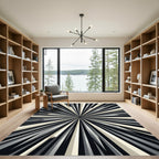 Monochromatic Radiating Geometric Starburst Rug