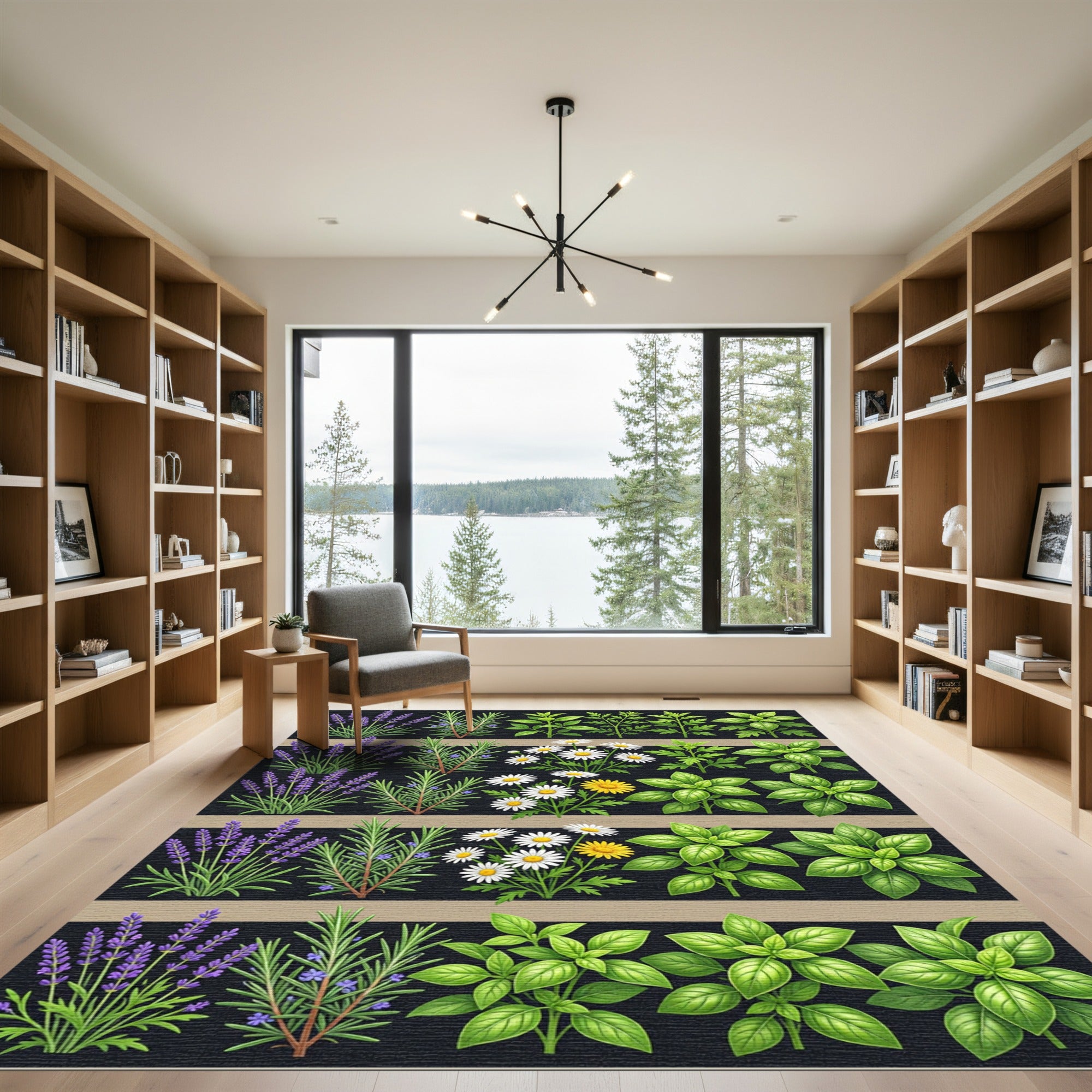Botanical Garden Herb Grid Rug