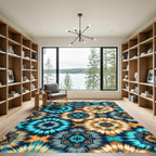 Tie Dye Hexagonal Sunburst Rug