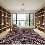 Coral Scribble Spiral Composition Rug