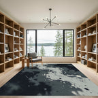 Monochrome Abstract Smudge Swirl Rug