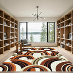 Mid Century Burnt Orange Arch Abstract Rug