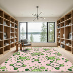 Green Bubbles and Lattice Arrangement Rug