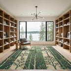 Forest Sage Vertical Woodland Tree Canopy Rug
