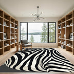 Graphic Black White Animal Print Rug