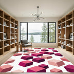 Pink Graduated Isometric Cubes Rug