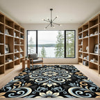 Classic Floral Swirl Damask Rug