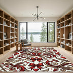 Romantic Winged Heart Cupid Arrow Scroll Rug