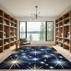 Celestial Midnight Gold Starry Sky Rug