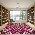 Vibrant Pink Chevron Zigzag Rug