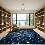 Cosmic Navy Celestial Starry Night Rug