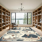 Whimsical Forest Mouse Woodland Illustration Rug