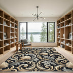 Gold Shell and Acanthus Leaf Scroll Rug