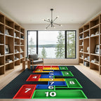 Geometric Multi Colored Interlocking Block Arrangement Rug