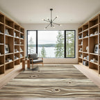 Rustic Earthy Tone Wood Grain Rug