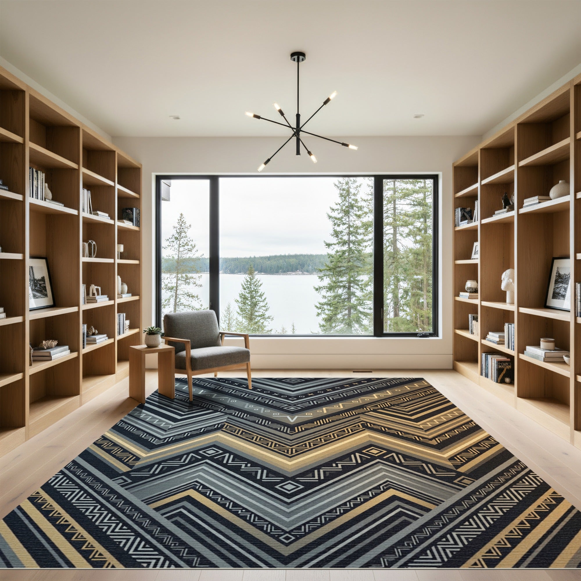 Retro Chevron Geometric Pattern Rug