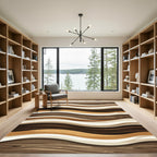 Earthy Wood Grain Wavy Stripes Rug
