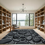 Chic Grey Smooth Stone Collection Rug
