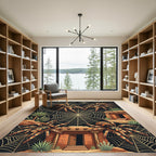 Golden Tarantula Web Southwestern Desert Scene Rug