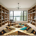 Geometric Step Pyramid Sandstone Staircase Rug