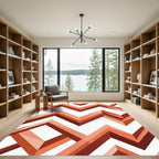 Modern Geometric Terracotta Zigzag Art Rug