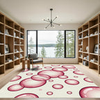 Floating Pink Bubble Sphere Art Rug