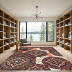 Terracotta Earthy Geometric Mandala Medallions Rug