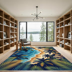 Lush Tropical Palm Coast View Rug