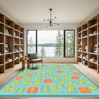 Retro Alphabet Blocks Graphic Rug
