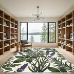 Botanical Lavender and Rosemary Herb Garden Rug