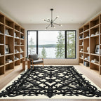 Gothic Black Filigree Lace Ironwork Rug
