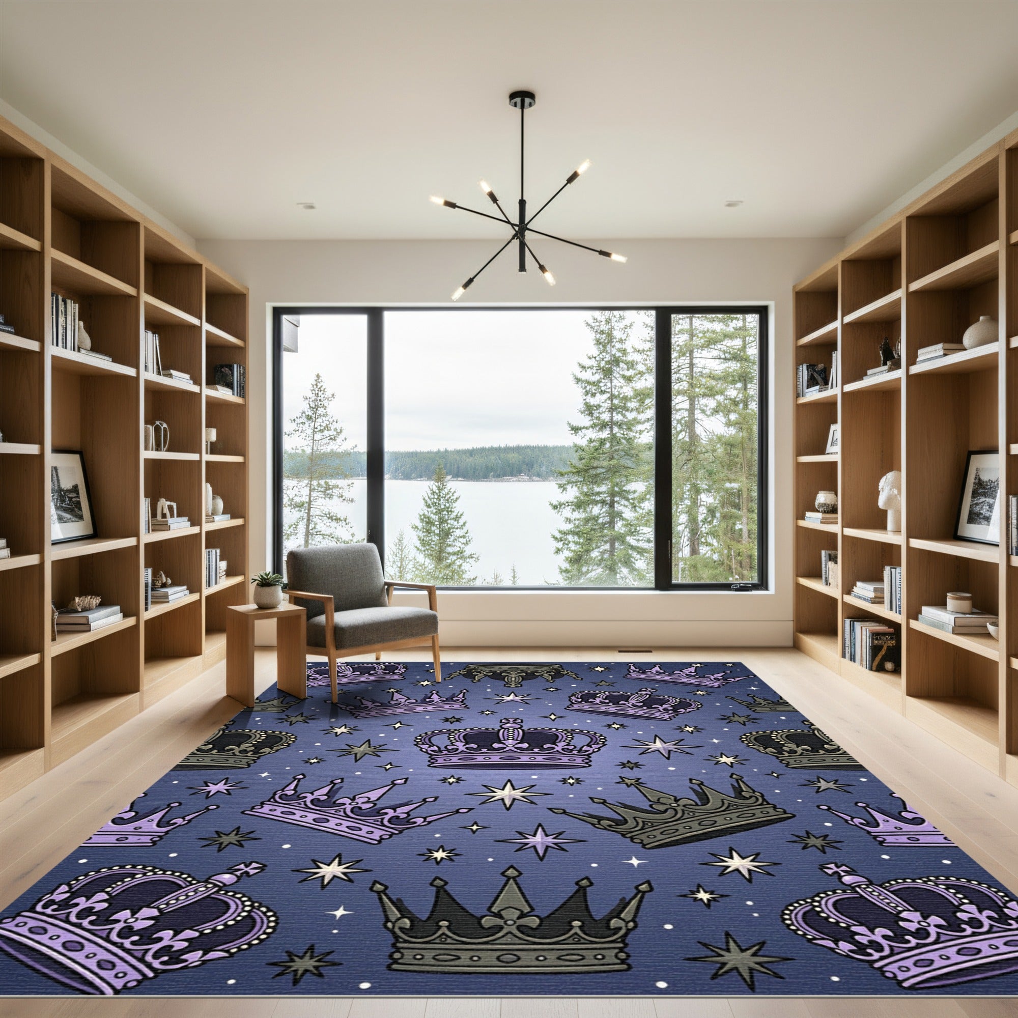 Celestial Violet Royal Crown Constellation Rug