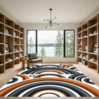 Modern Arched Bronze Gray Geometric Rug