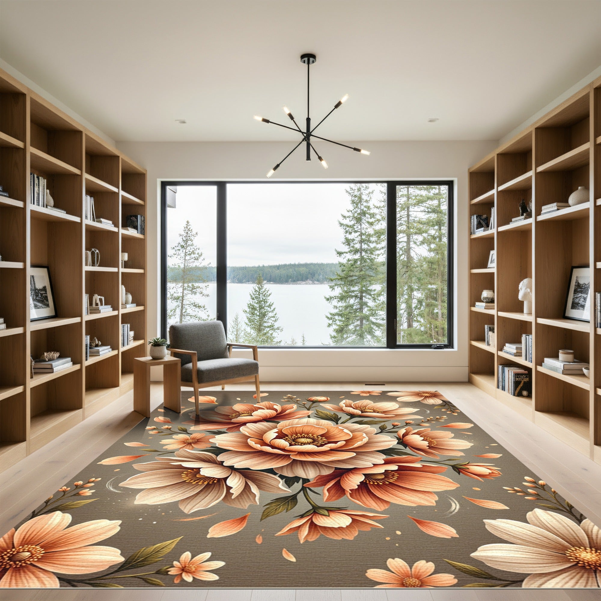 Peach Blossom Garden Arrangement Rug