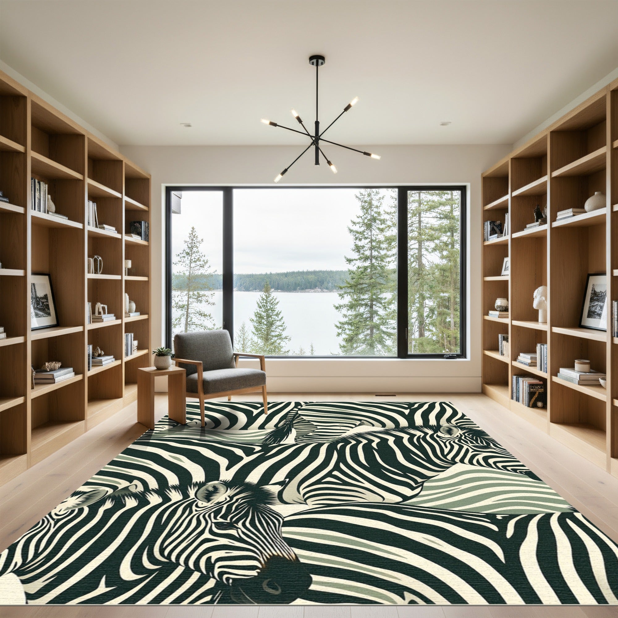 Bold Zebra Stripe Animals Meadow Rug