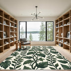 Dark Green Leafy Vine Climber Rug