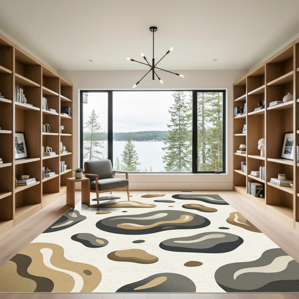 Modern Earthy Organic Shape Abstract Rug
