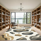 Modern Earthy Organic Shape Abstract Rug