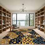 Bold Jaguar Spots Abstract Collage Rug