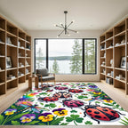 Cheerful Ladybugs Butterflies Dragonflies Garden Rug