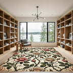 Vintage Botanical Cream and Rose Vine Rug