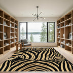 Bold Black Gold Zebra Stripe Rug