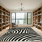 Black Ivory Striped Zebra Hide Rug