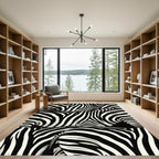 Striking Zebra Striped Organic Curves Rug