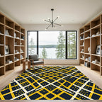 Midnight Yellow Diamond Dot Weave Rug